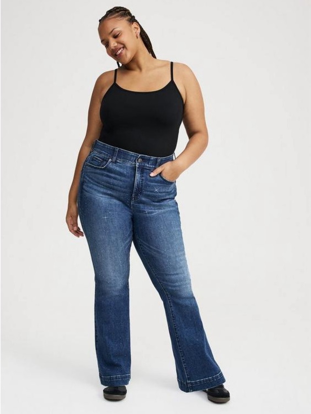 NWT torrid Bombshell Flare Wide Hem Hi Rise Gramercy Jeans Size 22 S #2661